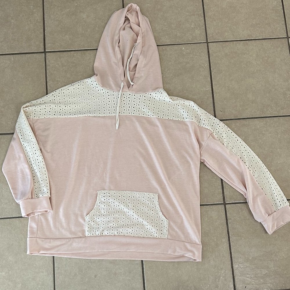 Haptics Eyelet Hoodie - french terry - EUC